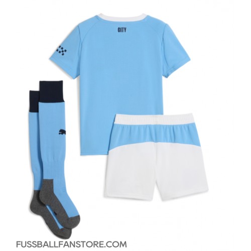 Manchester City Replik Heimtrikot Kinder 2025-26 Kurzarm (+ Kurze Hosen)